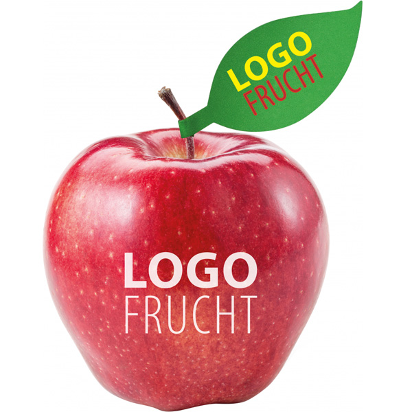 Logo Frucht Apfel rot & Apfelblatt, inkl. Logo-Druck