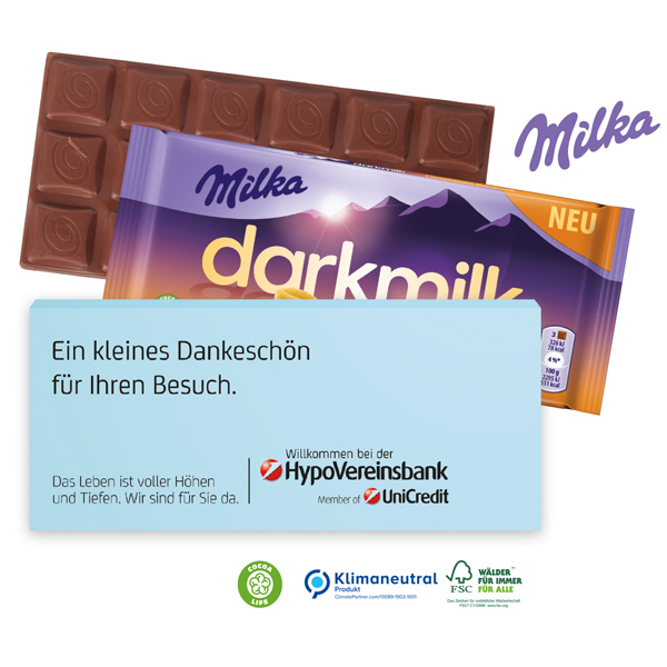 Milka dunkle Alpenmilch (85 g), inkl. 4-farbigem Druck