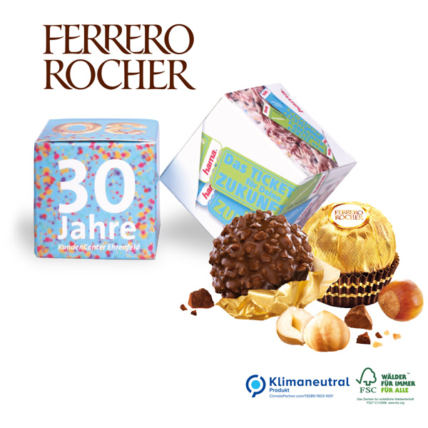 Werbewürfel Ferrero Rocher, inkl. 4-farbigem Druck