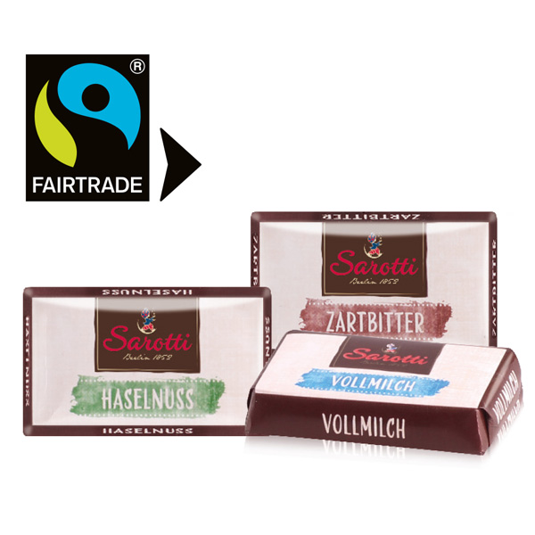 Schokolade mit Fairtrade-Kakao in Präsentbox, inkl. 4-farbigem Druck