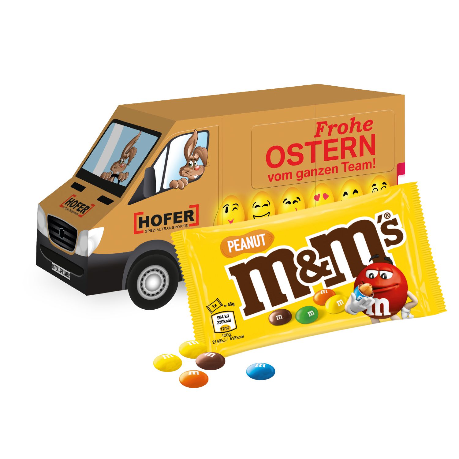 Oster-Transporter M&M´s, inkl. 4-farbigem Druck