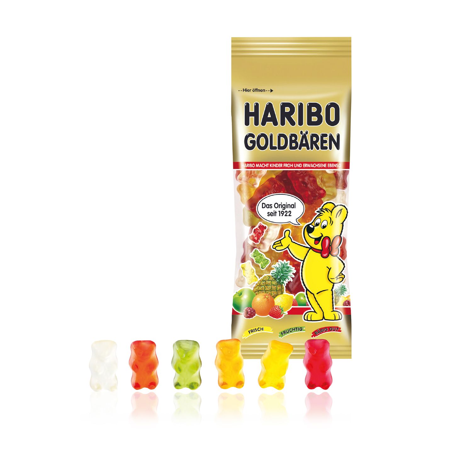 3D Präsent Container HARIBO Goldbären, inkl. 4-farbigem Druck