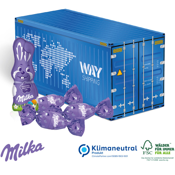 3D Osterpräsent Container mit Milka, inkl. 4-farbigem Druck