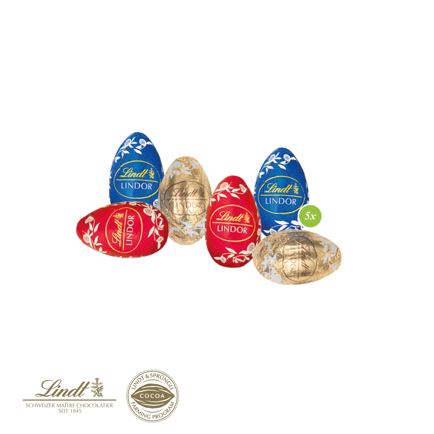 Oster-Werbewürfel mit Eiern von Lindt, inkl. 4-farbigem Druck