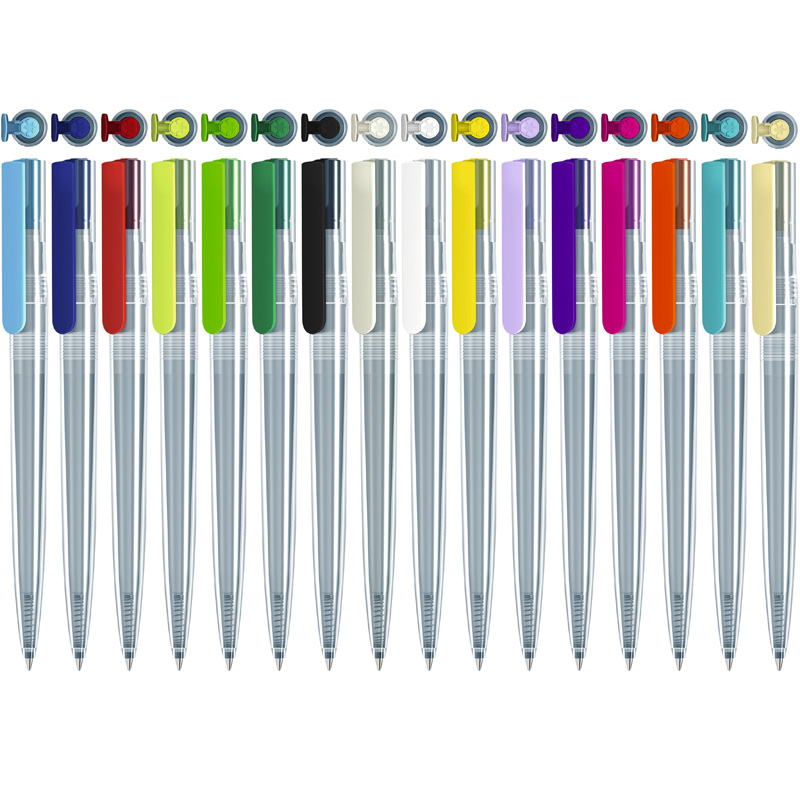 uma Recycled Pet Pen Switch transparent KG Kugelschreiber, inkl. Druck