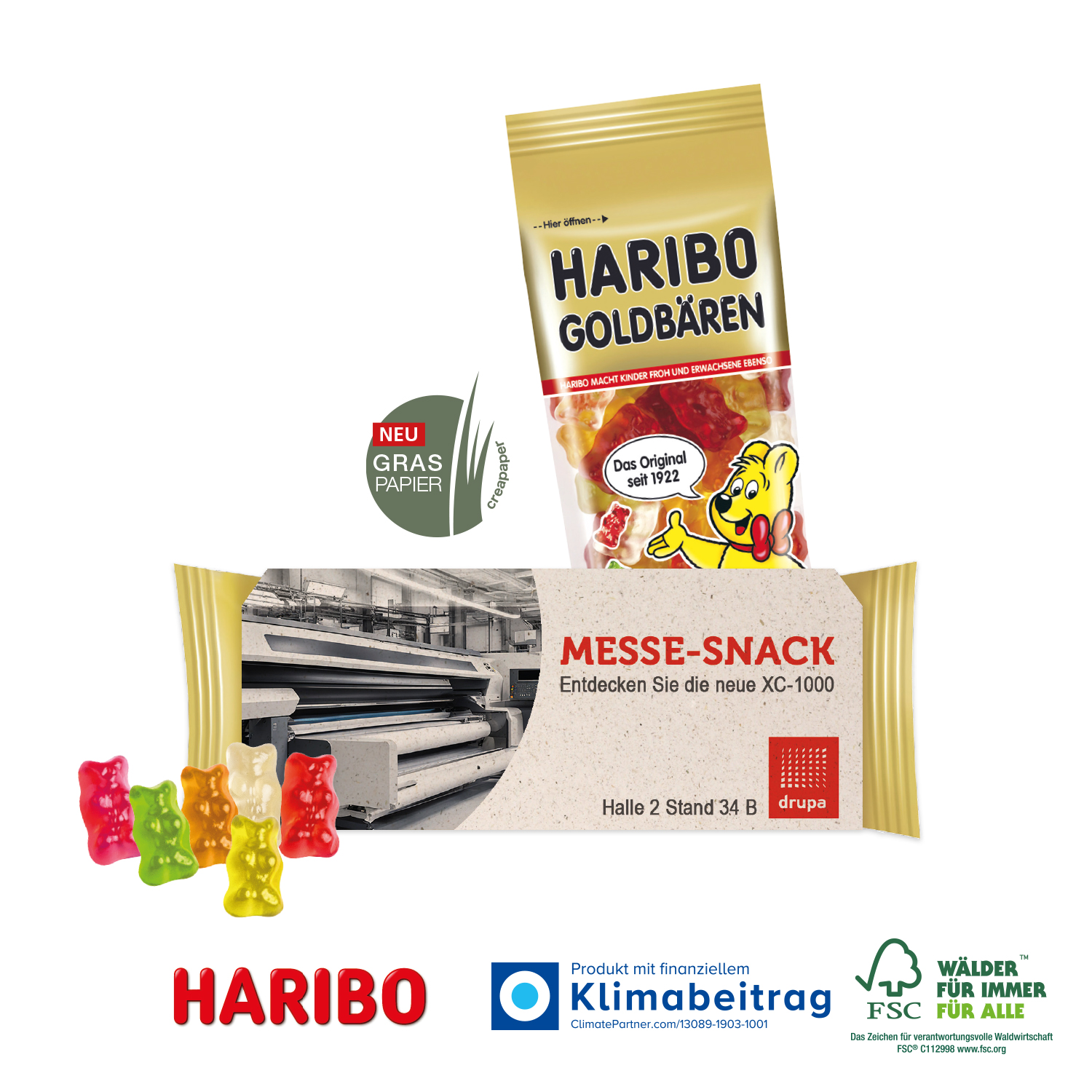 Promo-Snack mit HARIBO Goldbären, inkl. 4-farbigem Druck