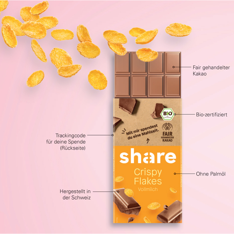 share BIO-Schokolade 100 g, inkl. 4-farbigem Druck