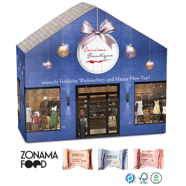 Adventskalender Haus mit Zonama inkl. 4-farbigem Druck