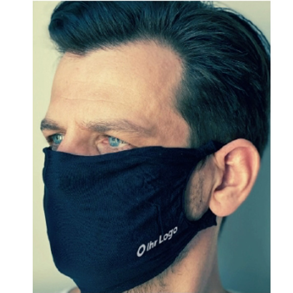 Mund-Nasen Maske waschbar inkl. Logodruck, inkl. 1-farbigem Druck