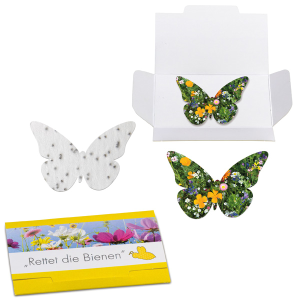 Schmetterling Samenpapier, inkl. 4-farbigem Druck 