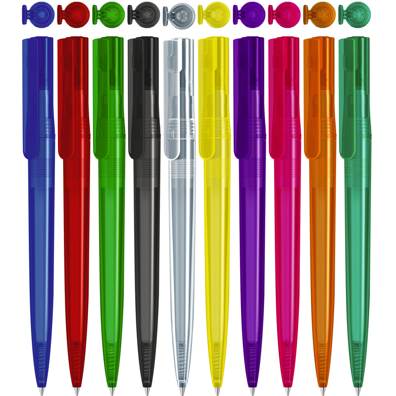 uma Recycled Pet Pen Switch transparent Kugelschreiber, inkl. Druck