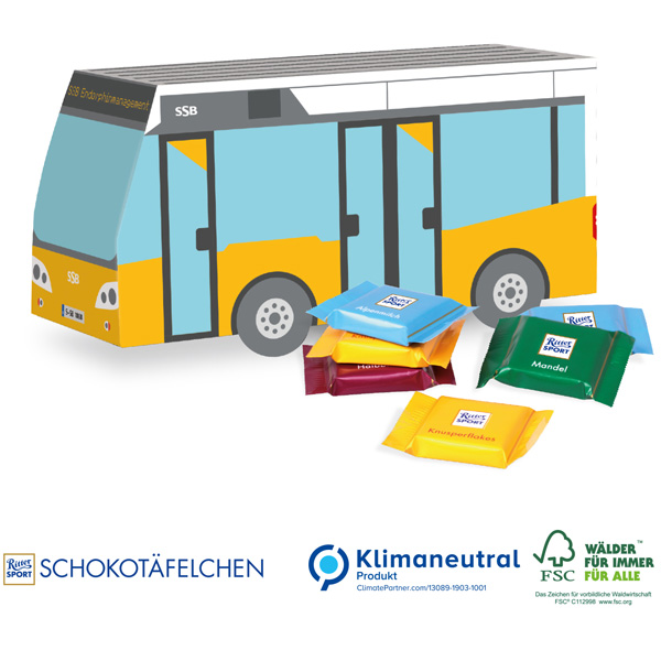 3D Oster-Bus Ritter SPORT, inkl. 4-farbigem Druck