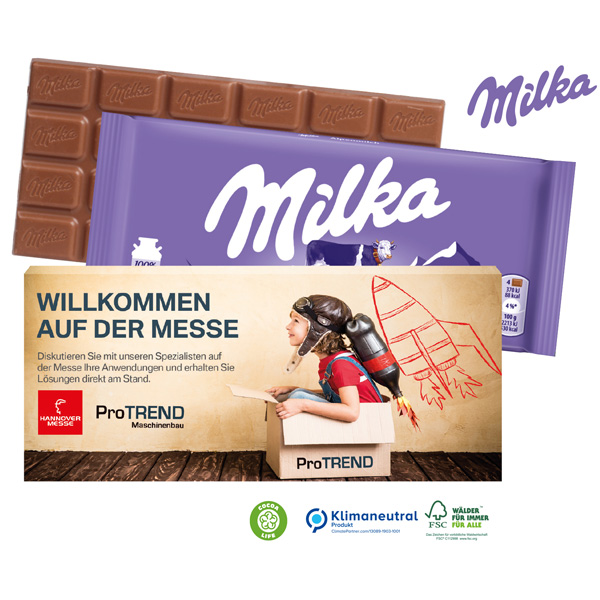 Milka Schokolade 100 g, inkl. 4-farbigem Druck