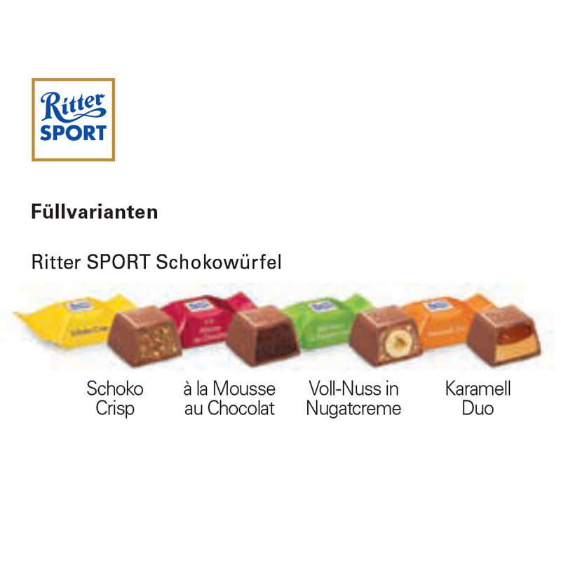 Adventskalender quadratisch Ritter SPORT Schokowürfel, inkl. 4-farbigem Druck