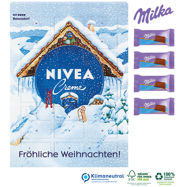 Wand-Adventskalender mit Milka Schokolade, inkl. 4-farbigem Druck