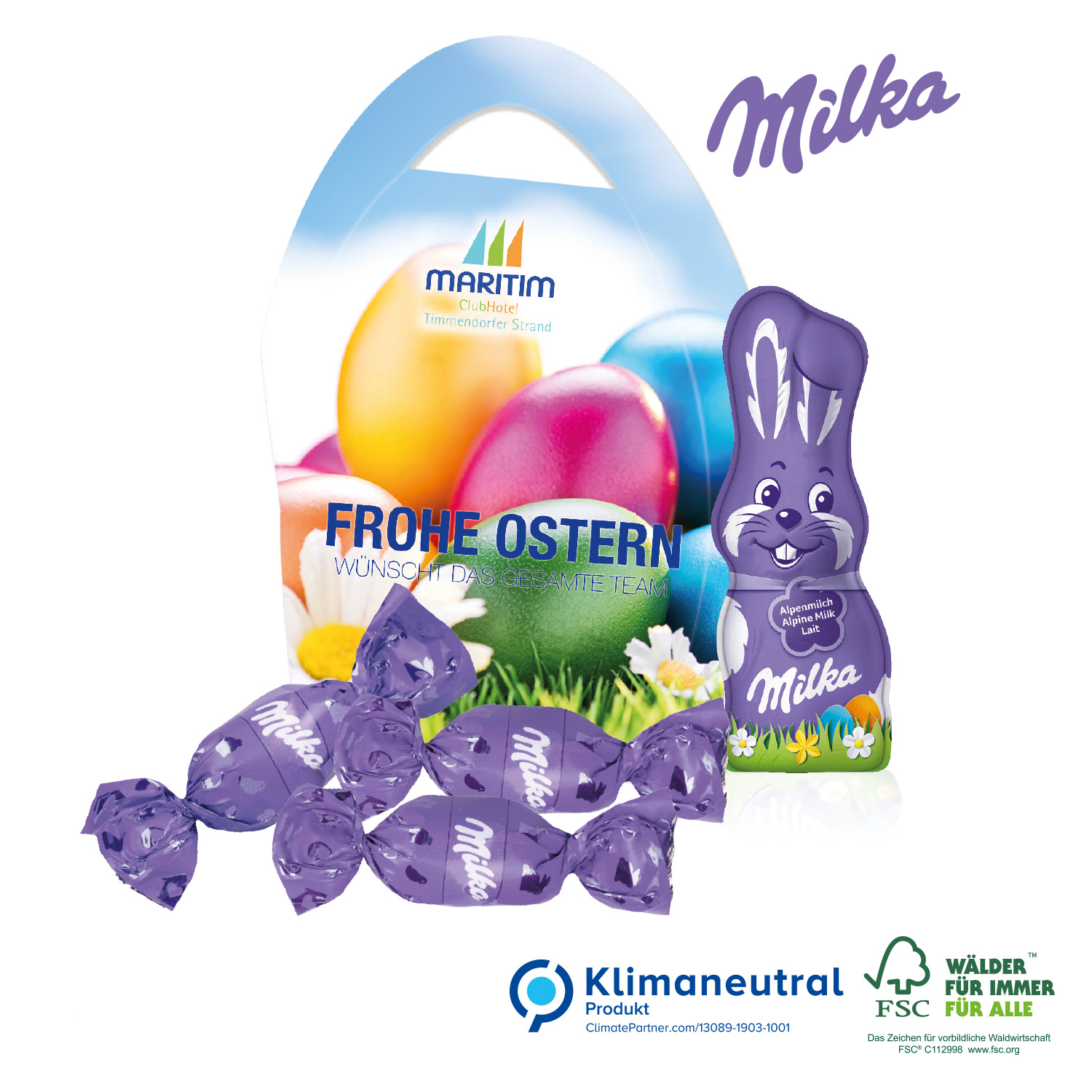 Premium Osterei Milka, inkl. 4-farbig bedruckt