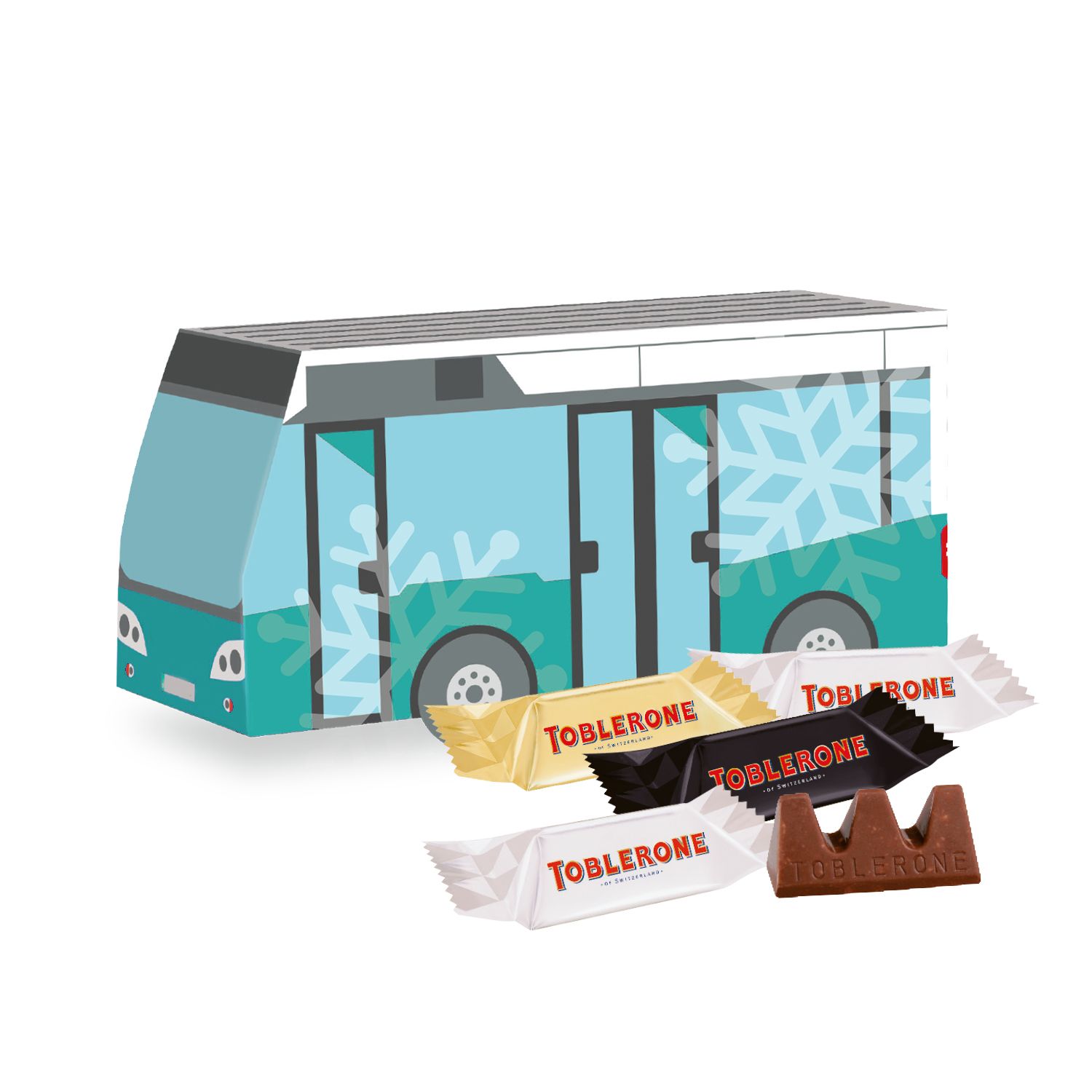 3D Weihnachts-Express Bus TOBLERONE, inkl. 4-farbigem Druck