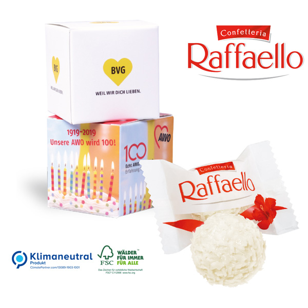Werbewürfel Ferrero Raffaello, inkl. 4-farbigem Druck