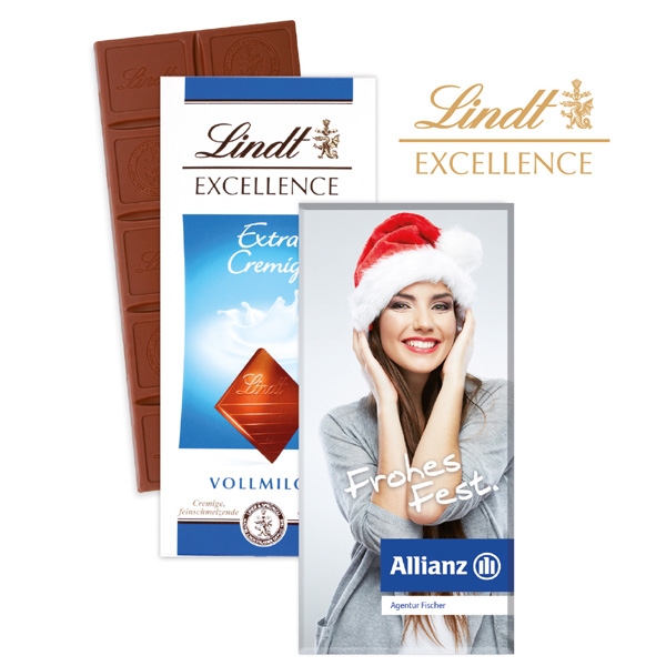 Schokoladentafel Excellence von Lindt 100 g, inkl. 4-farbigem Druck