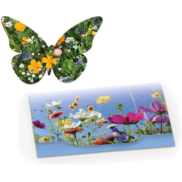 Schmetterling Samenpapier, inkl. 4-farbigem Druck 