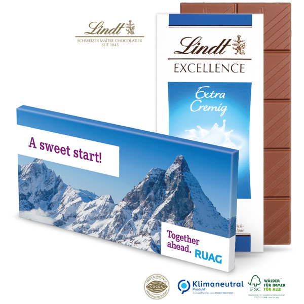 Schokoladentafel Excellence von Lindt, inkl. 4-farbigem Druck