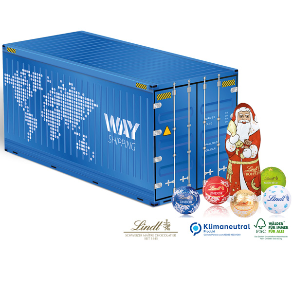 3D Weihnachts-Container Lindt, inkl. 4-farbigem Druck