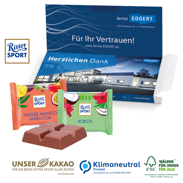 Sommer-Schoko-Gruß mit Ritter SPORT Schokolade, 2er, inkl. 4-farbigem Druck