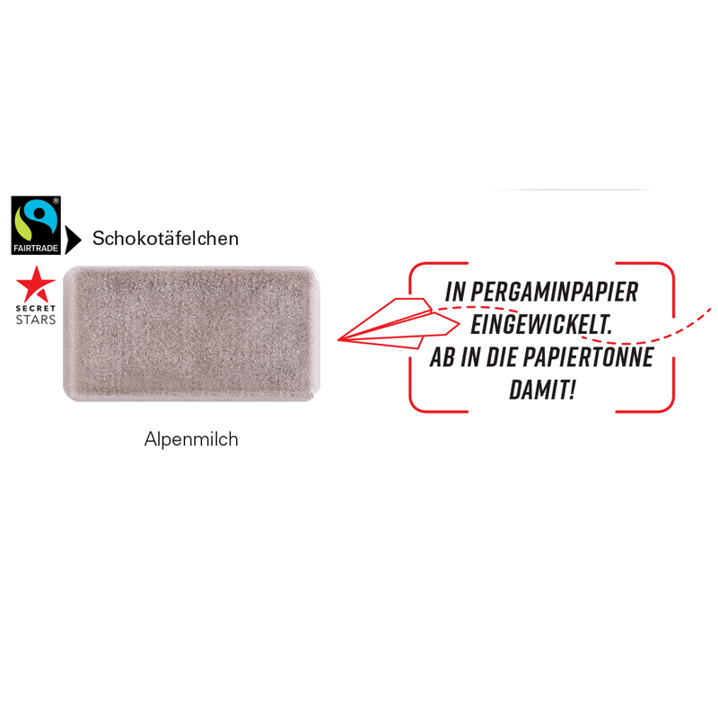 Marken Wand-Adventskalender Eco Papierblister mit Fairtrade, inkl. 4-farbigem Druck
