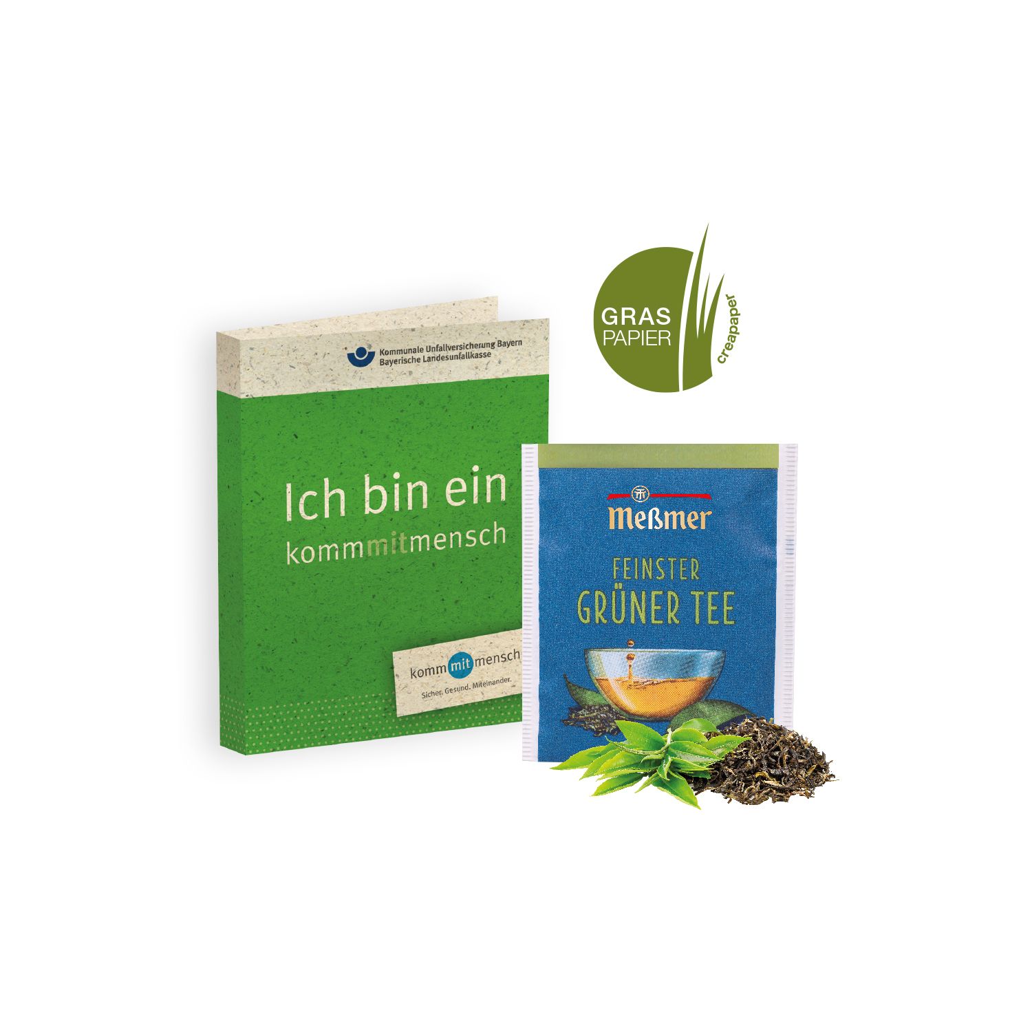 Werbe-Klappkarte Premium-Tee Meßmer, inkl. 4-farbigem Druck