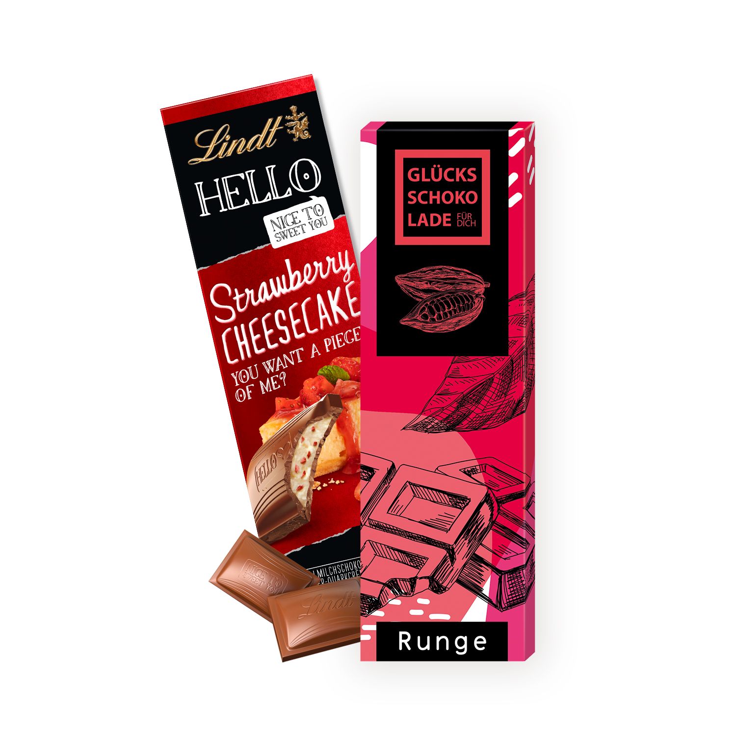 Schokolade von Lindt „HELLO“ 100 g, inkl. 4-farbigem Druck