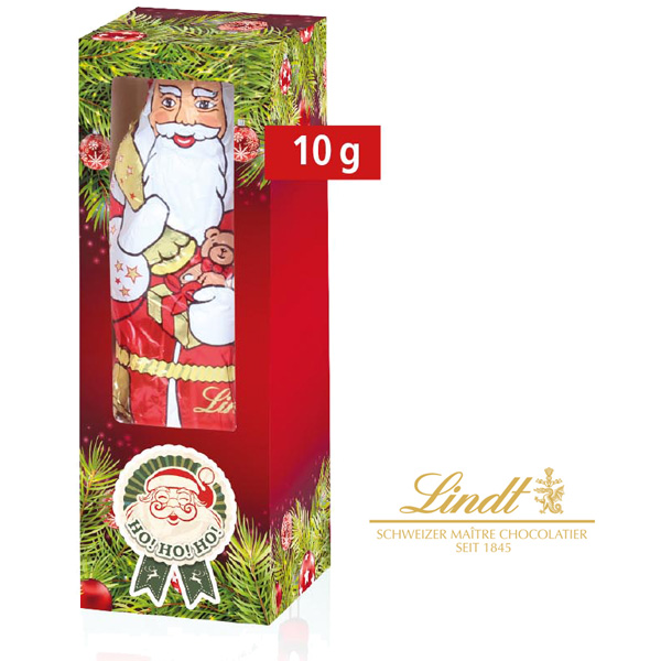Weihnachtsmann von Lindt 10 g, inkl. 4-farbigem Druck