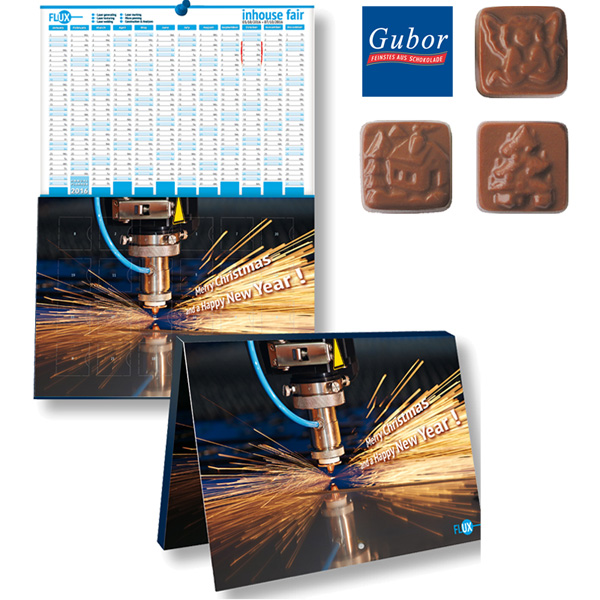 Laptop A5-Cover-Adventskalender mit Gubor Schokolade, inkl. 4-farbigem Druck