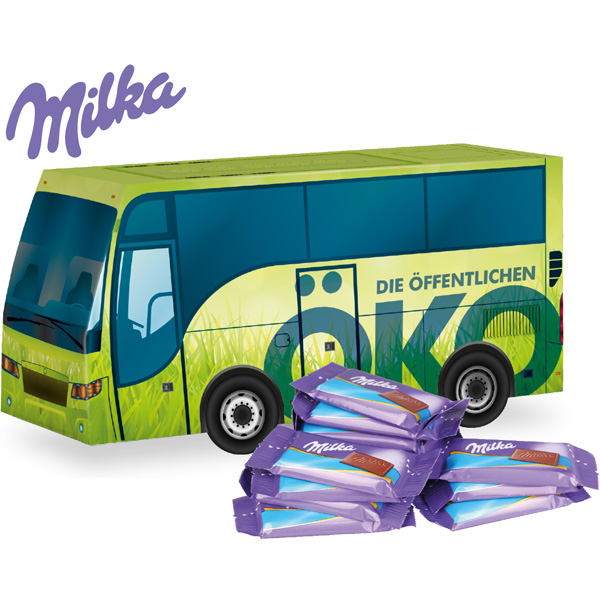 3D Präsent Bus Milka, inkl. 4-farbigem Druck