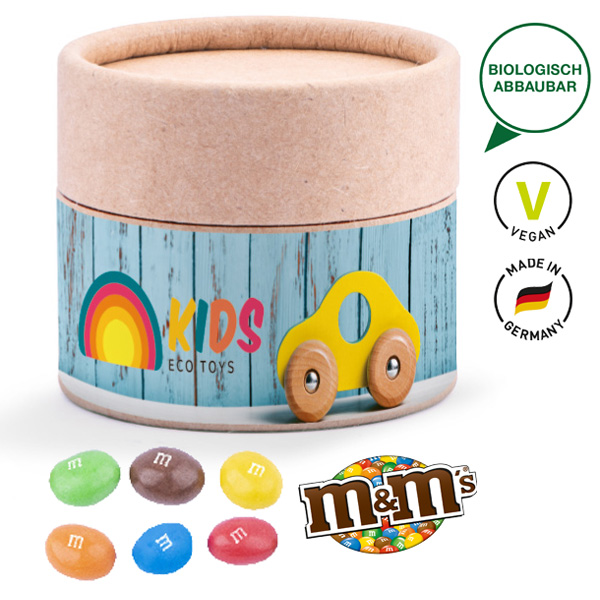 Papierdose Eco Mini mit M&M's Peanuts, inkl. 4-farbigem Druck