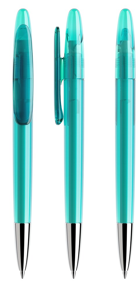 Prodir DS5 TTC Transparent with Chrome Metal Nose-Cone - Aqua transparent