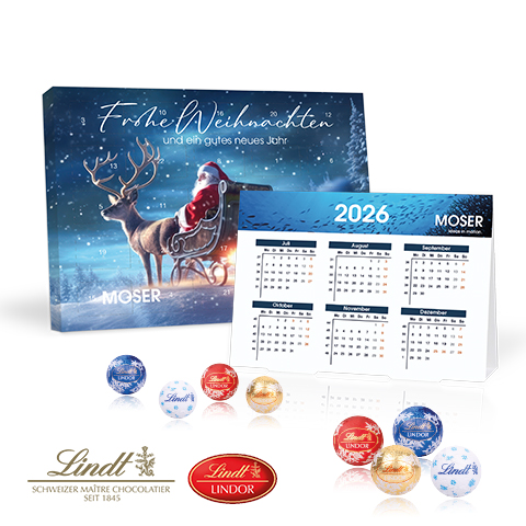„2 in 1“ Marken-Adventskalender Lindt Lindor Minis mit Jahresplaner