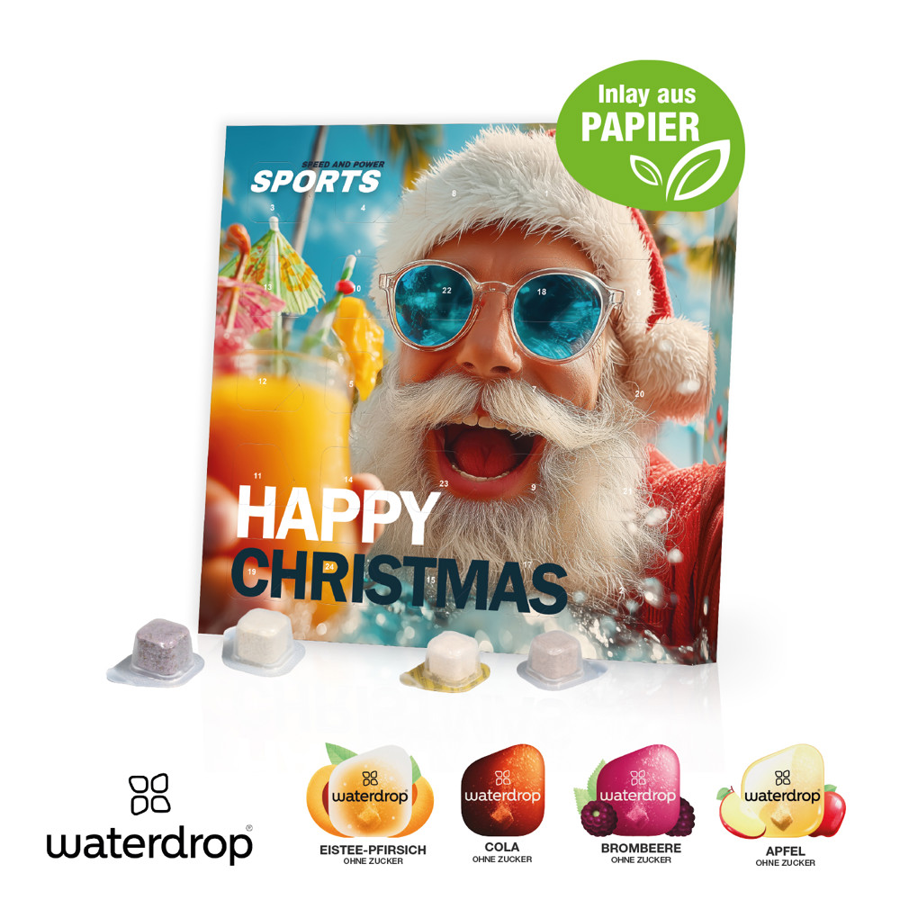 Adventskalender mit Logo waterdrop als Werbeartikel
