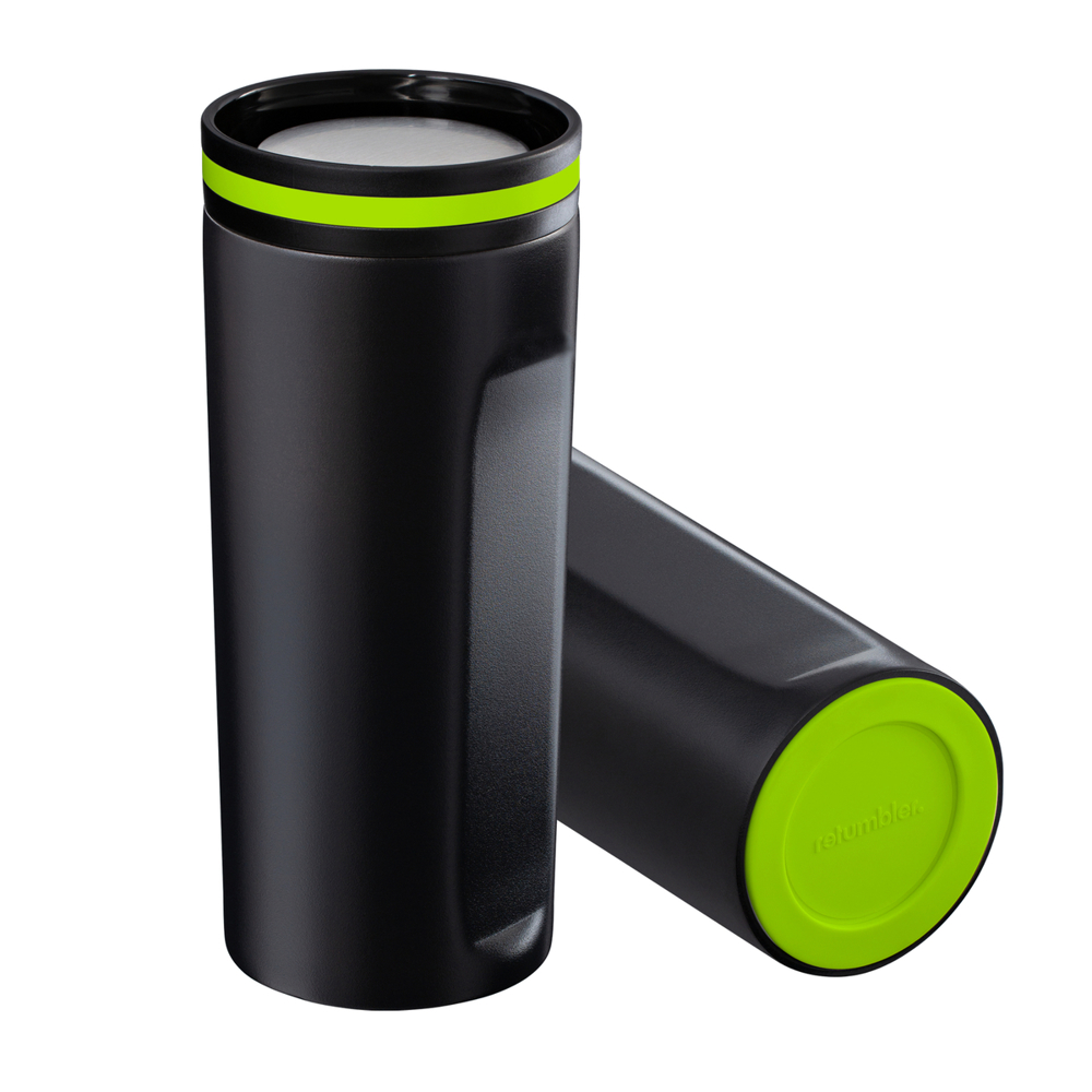 Thermobecher RETUMBLER-mySTEELONE - hellgrün, schwarz, silber, weiß