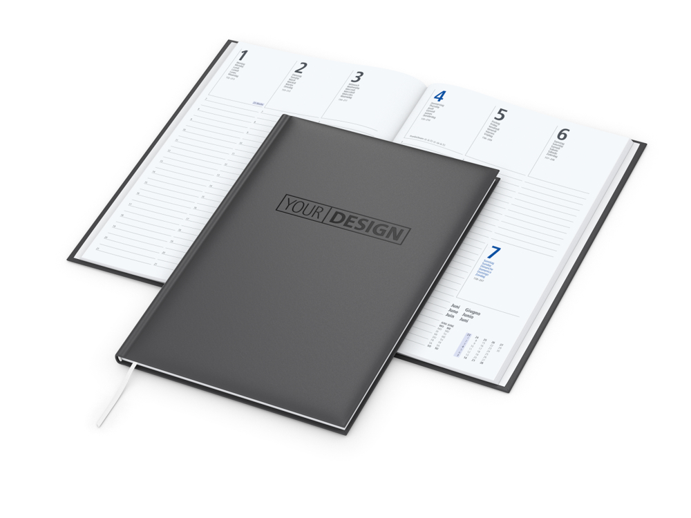 Wochenkalender Media, Prägung schwarz-glänzend