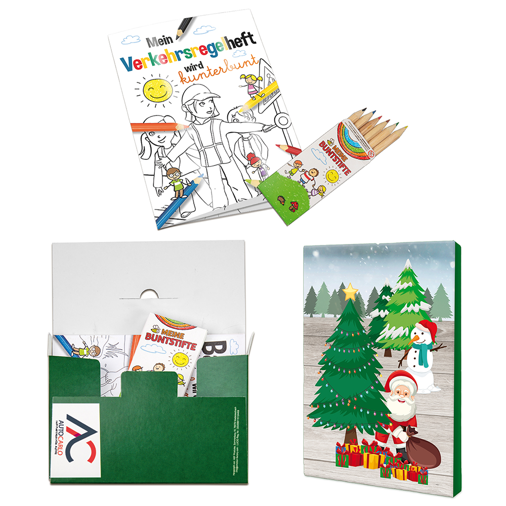 Mal-Set A6 - Weihnachten - Malset mit 2-c Logoeindruck