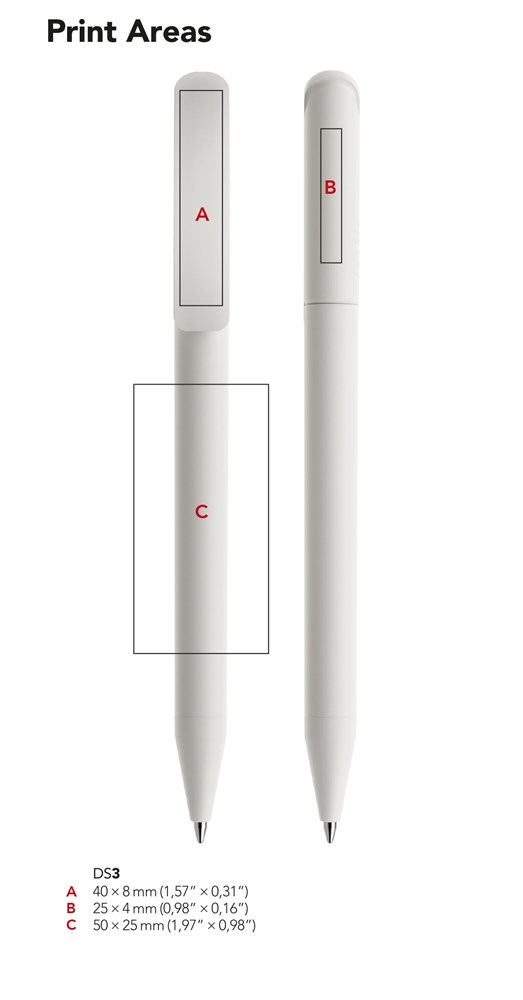 Prodir DS3TFS Gefrostet mit satinierter MetallspitzeRot gefrostet