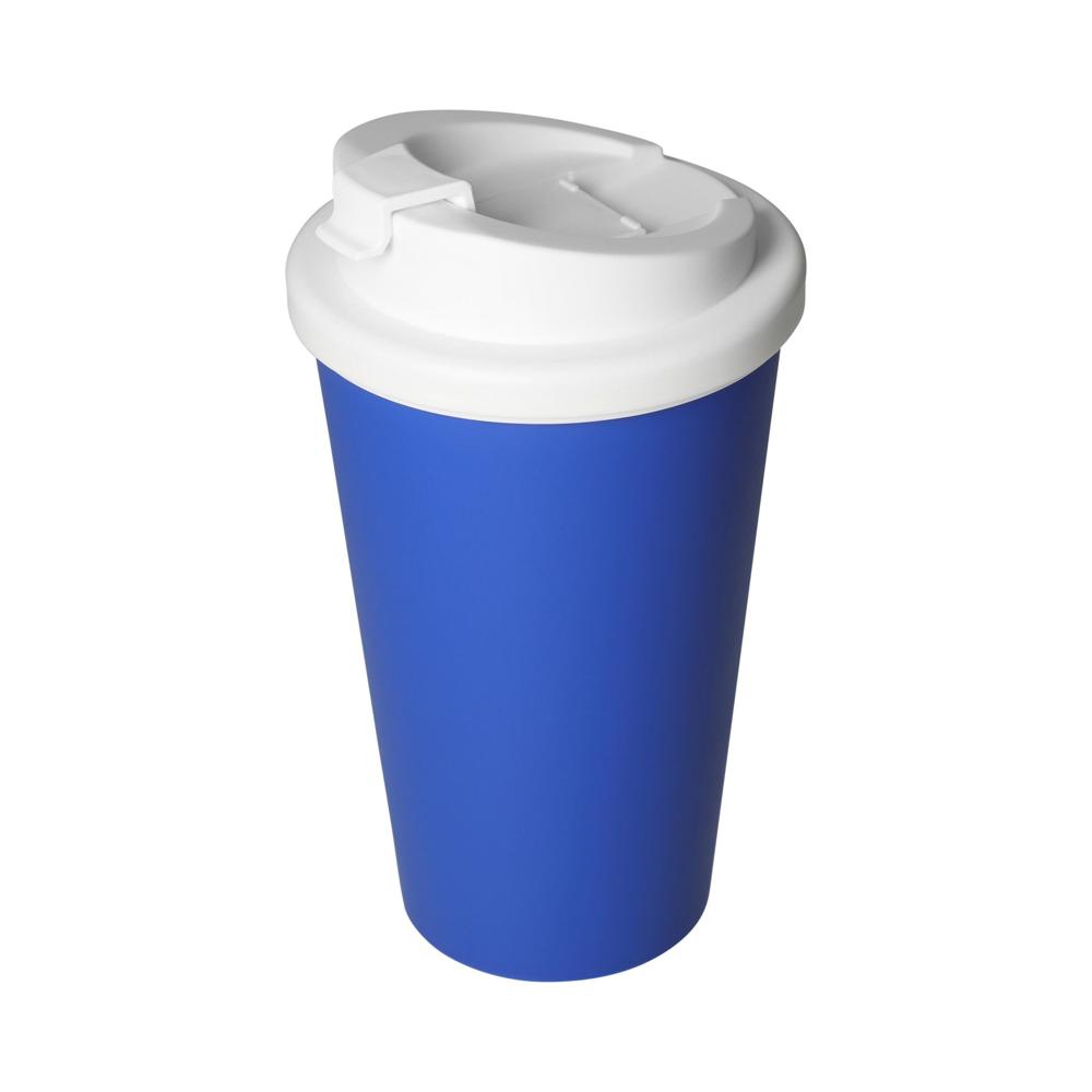 Kaffeebecher "Premium Deluxe" - standard-blau PP/weiß