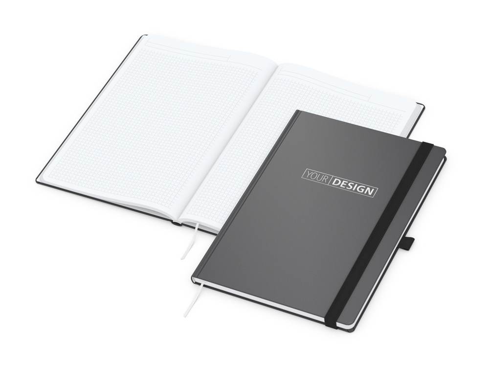 Notizbuch Vision-Book White Bestseller, A4, anthrazit inkl. Silberprägung