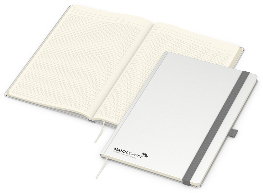 Notizbuch Vision-Book Creme Bestseller, A4, weiß inkl. Prägung schwarz-glänzend