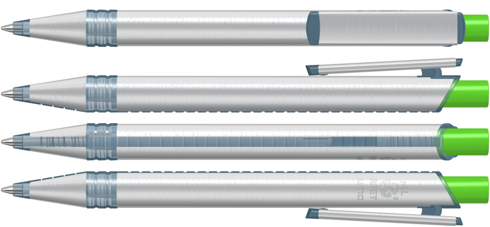 RECYCLED PET PEN ALUMA transparent, mittelgrün