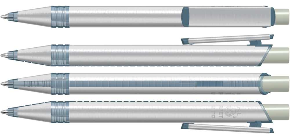 RECYCLED PET PEN ALUMA transparent, grau