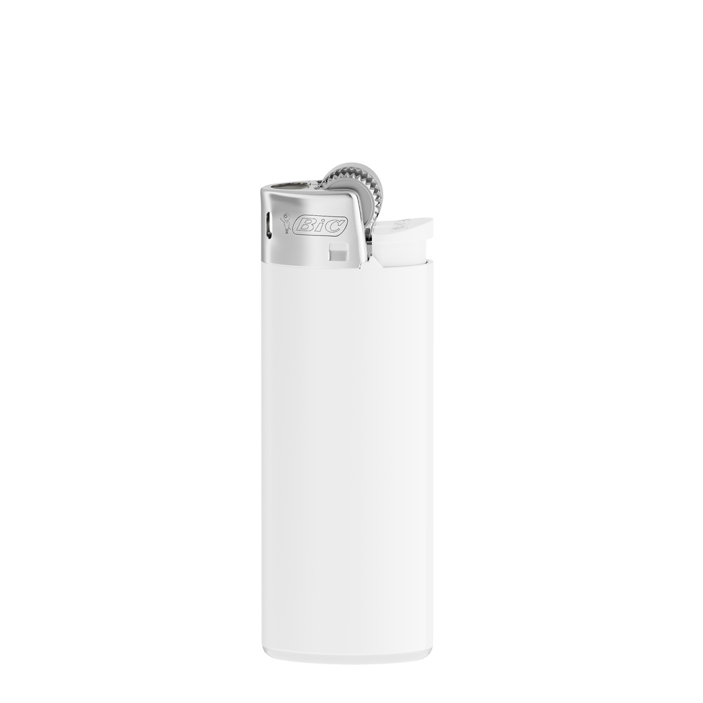 BIC® J25 Standard Feuerzeug - Corpus Opak Weiss/Boden Weiss/Drücker Weiss/Chromkappe