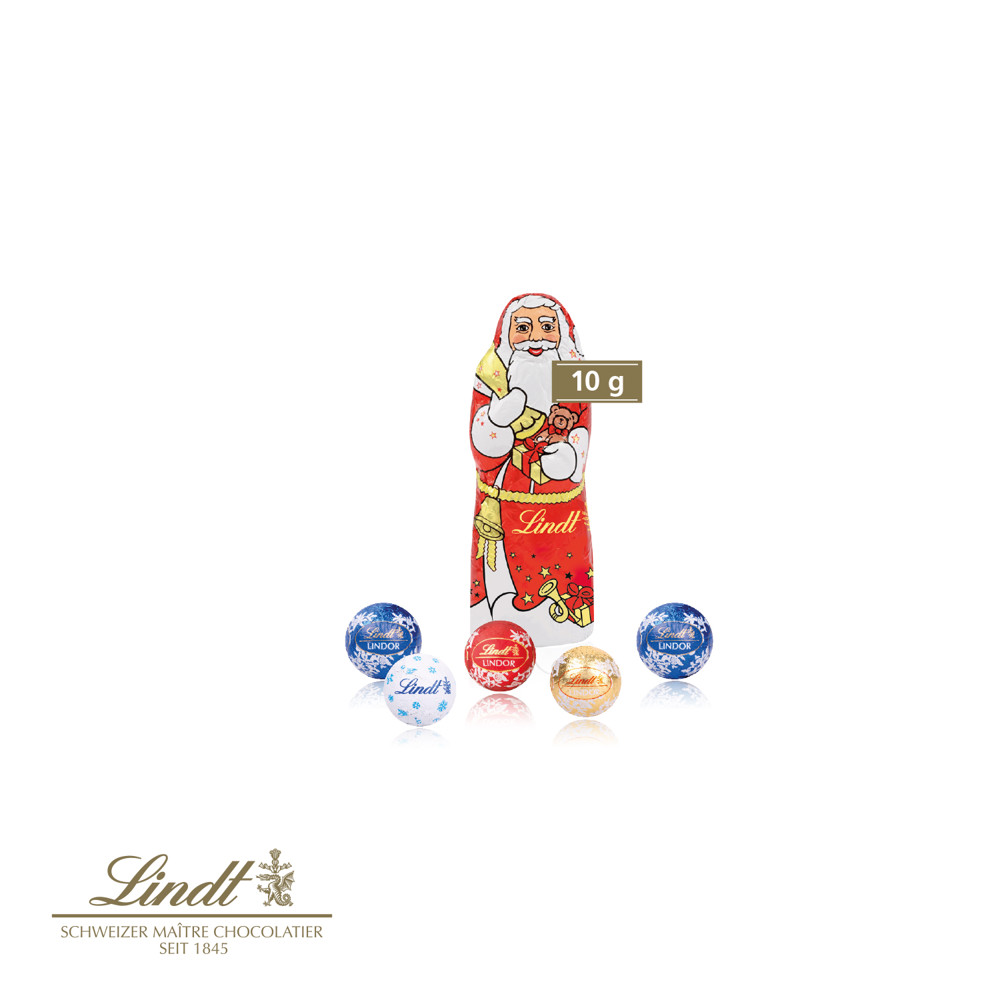 Präsent "Feine Bescherung" mit Lindt Minis und Nikolaus