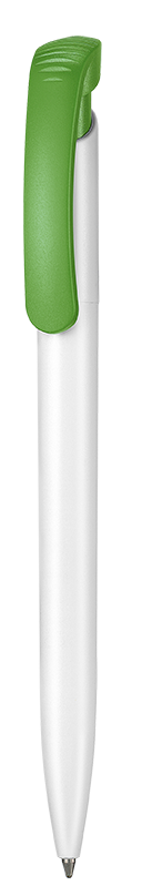 Kugelschreiber CLEAR - weiss/Apfel-grün