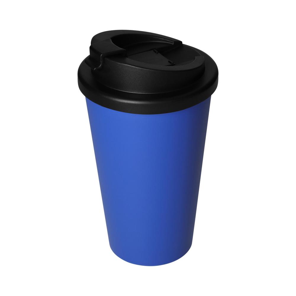 Kaffeebecher "Premium Deluxe" - standard-blau PP/schwarz